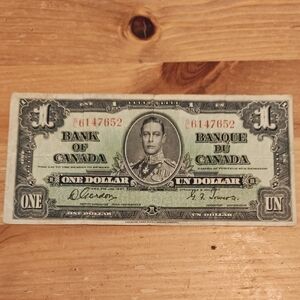 Bank of Canada One Dollar Note - Green/Black